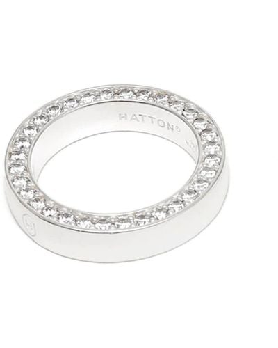 Hatton Labs Ring mit Logo-Gravur - Weiß