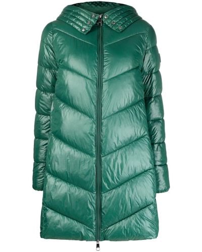 BOSS Funnel-neck Quilted Raincoat - Green