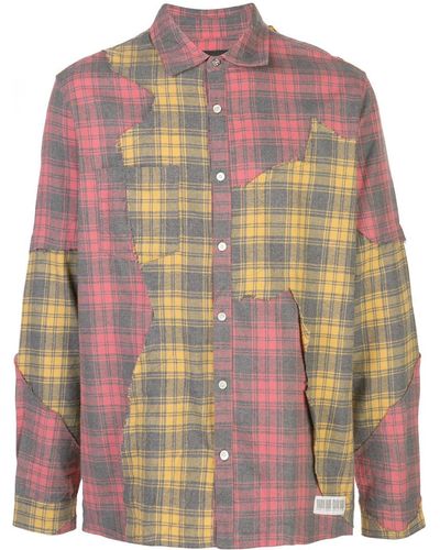 Mostly Heard Rarely Seen Cut Me Up Plaid Shirt - Red