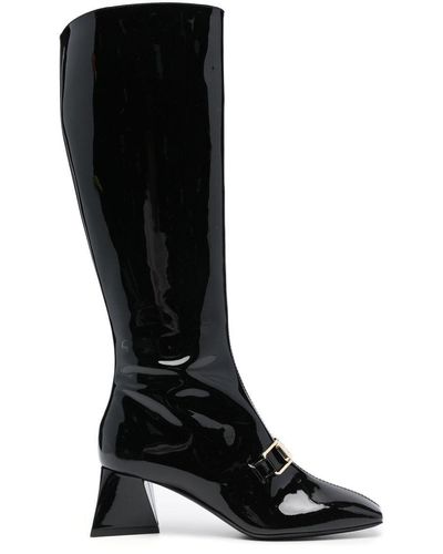 Pollini 55mm Patent-leather Knee-boots - Black