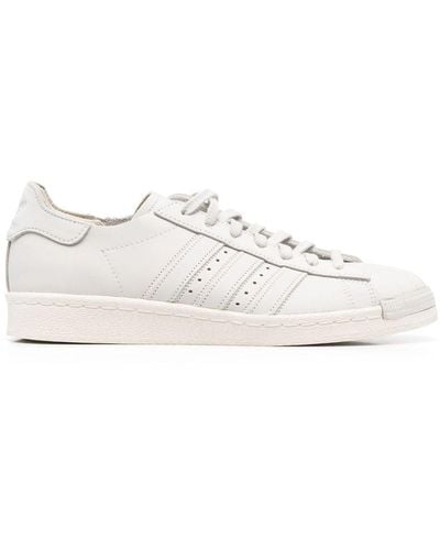 adidas Round-toe Leather Sneakers - White