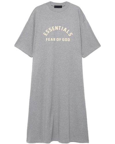 Fear Of God Logo-print T-shirt Dress - Grey