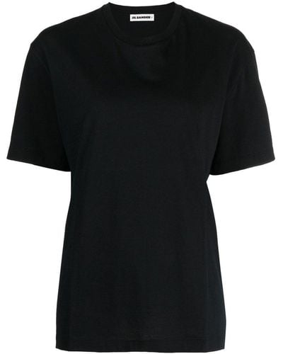 Jil Sander T-Shirt mit rundem Ausschnitt - Schwarz
