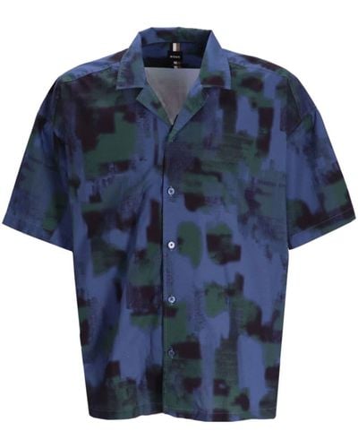BOSS Overhemd Met Grafische Print - Blauw