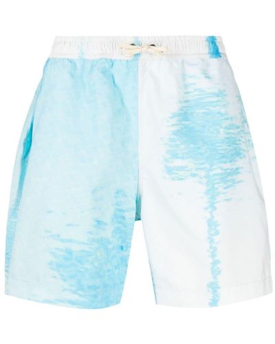 BLUE SKY INN Abstract-print Swim Shorts - Blue