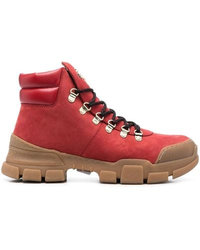 Love Moschino Hiking-Boots mit Logo-Schild 50mm - Rot