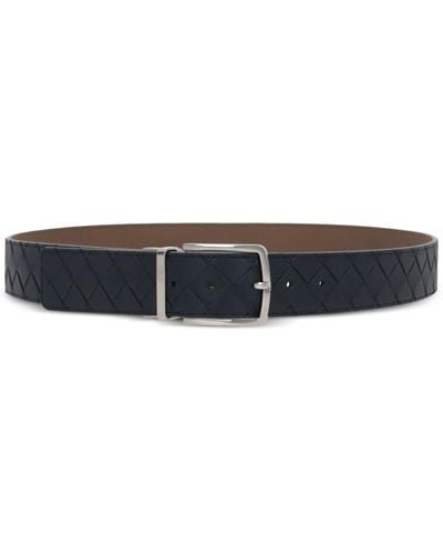 Bottega Veneta Intrecciato Reversible Leather Belt - Black