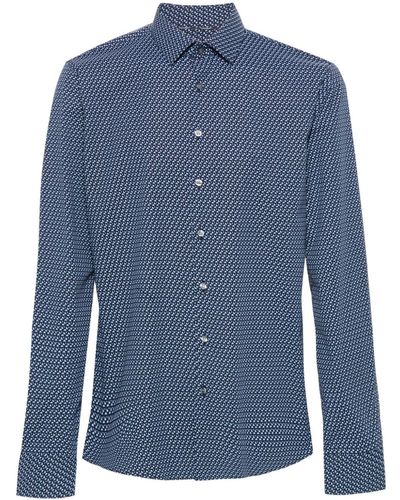 Calvin Klein ジオメトリックパターン シャツ - ブルー
