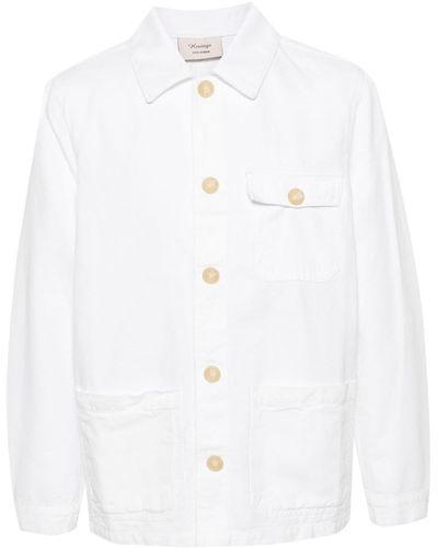 Tela Genova Button-up Canvas Shirt Jacket - White
