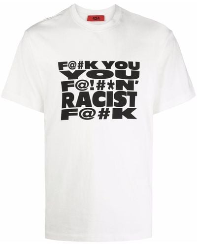 424 T-Shirt mit Text-Print - Weiß