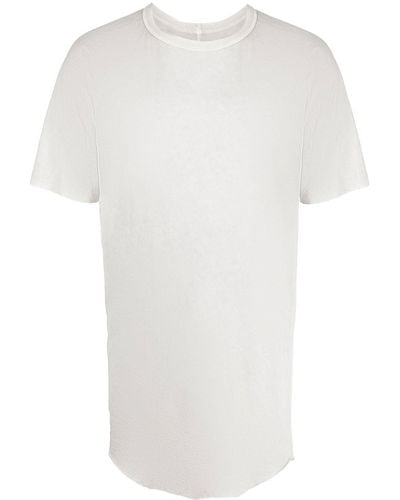 Boris Bidjan Saberi Camiseta larga con detalle de cordones - Blanco