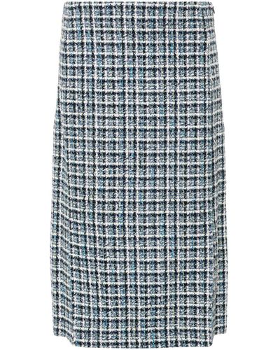 Etro Tweed Midi Skirt - Blue