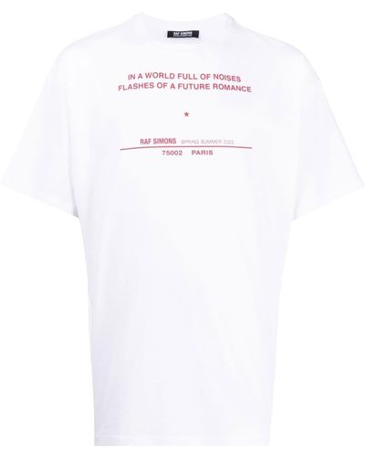 Raf Simons Tour Date-print T-shirt - White