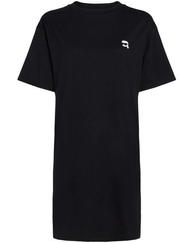 Karl Lagerfeld Mini Ikonik 2.0 Tシャツワンピース - ブラック