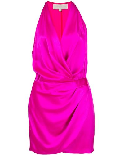 Michelle Mason Neckholder-Minikleid aus Seidensatin - Pink