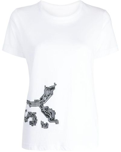 Y's Yohji Yamamoto Camiseta con estampado gráfico - Blanco