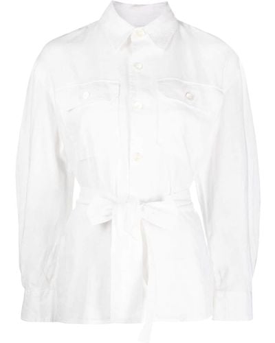 Polo Ralph Lauren Camisa con botones y cinturón - Blanco