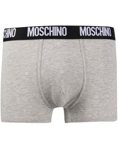 Moschino Boxer con banda logo - Grigio