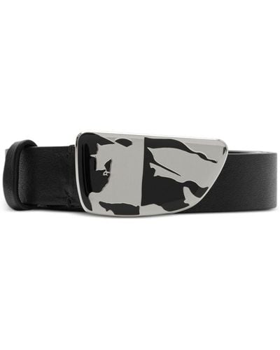 Burberry Leather Shield Ekd Belt - Black
