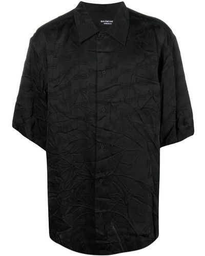 Balenciaga Overhemd Met Jacquard - Zwart