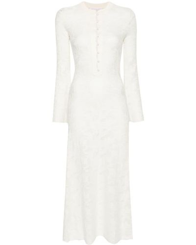 Chloé Vestido midi de punto calado - Blanco