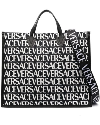 Versace Shopper mit Logo-Print - Schwarz