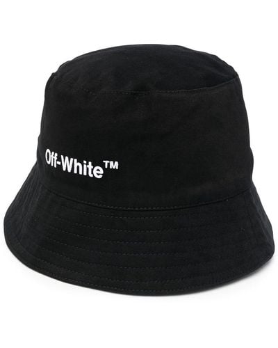 Off-White c/o Virgil Abloh Helvetica Logo-print Bucket Hat - Black