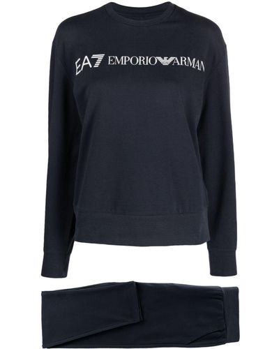 EA7 Logo-print Tracksuit - Black