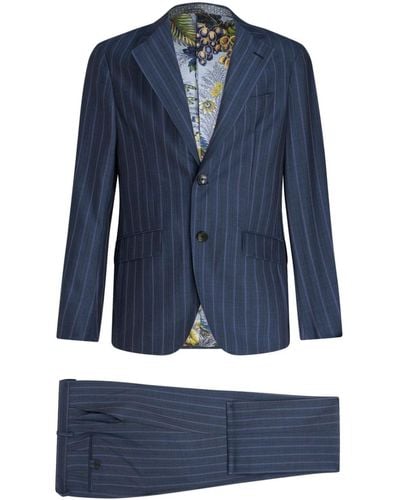 Etro Gestreifter Anzug - Blau