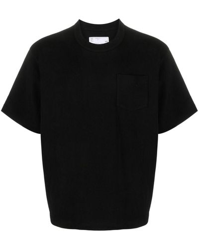 Sacai Side-slits Cotton T-shirt - Black