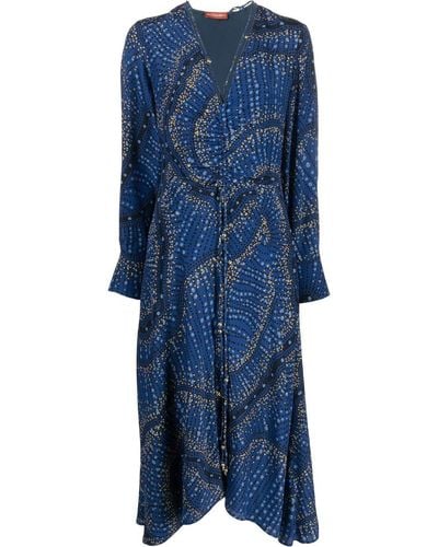 Altuzarra Mila Kleid mit V-Ausschnitt - Blau