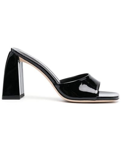 BY FAR 100mm Patent-leather Mules - Black