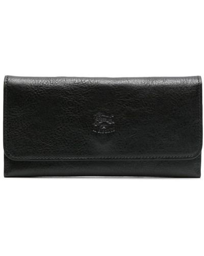 Il Bisonte Tri-fold Leather Wallet - Black