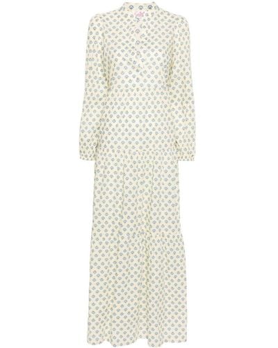 Mc2 Saint Barth Nadja Kleid mit blumigem Print - Weiß