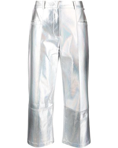 Liu Jo Metallic-effect Cropped Pants - White