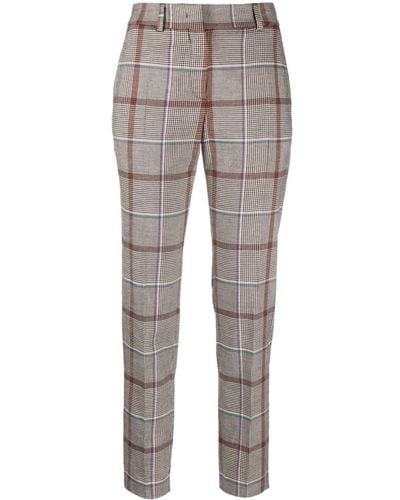 PS by Paul Smith Plaid Check-print Straight-leg Trousers - Grey