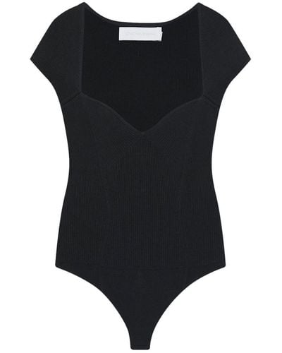 Jonathan Simkhai Barbara Cap-sleeved Bodysuit - Black