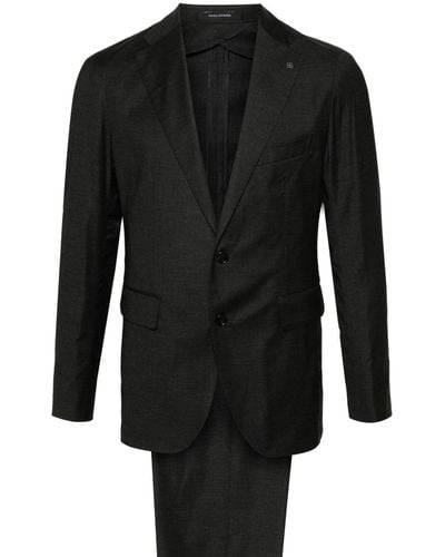 Tagliatore Notched-lapels Single-breasted Suit - Black