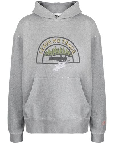President's Graphic-print Cotton-blend Hoodie - Gray