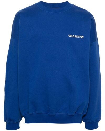 Cole Buxton Sweater Met Logoprint - Blauw