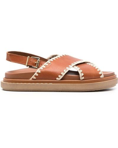 Alohas Marshmallow Leather Sandals - Brown