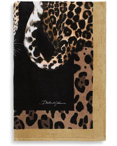 Dolce & Gabbana Telo da mare Leopard - Nero