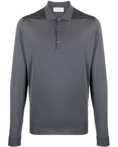 John Smedley Cotswold Long-sleeve Polo Shirt - Grey
