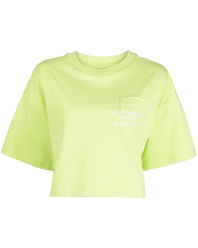 Izzue T-Shirt mit Slogan-Stickerei - Gelb