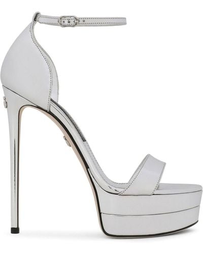 Dolce & Gabbana 145mm Mirror-effect Platform Sandals - White