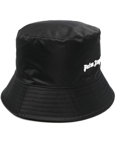 Palm Angels Classic Logo Canvas Bucket Hat - Black
