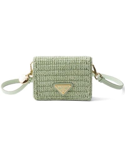 Prada Crochet Card Holder - Green