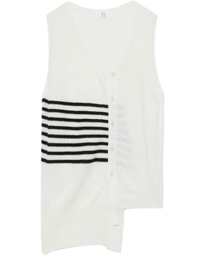 Y's Yohji Yamamoto Stripe-detailing Scoop-neck Vest - White