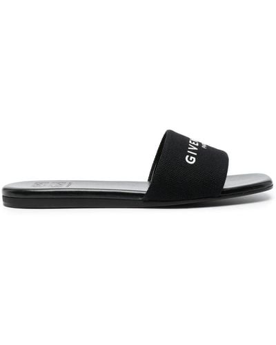 Givenchy Sandalias planas con logo estampado - Negro
