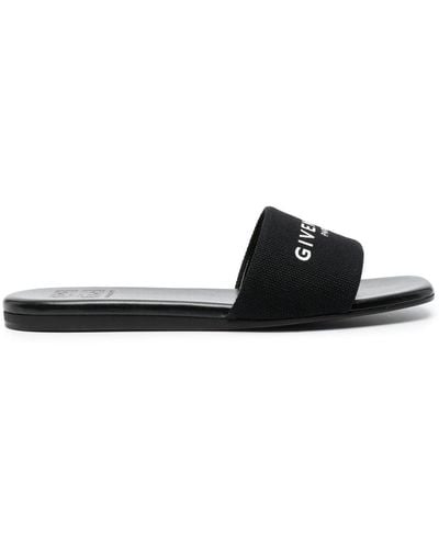 Givenchy Logo-print Canvas Sliders - Black